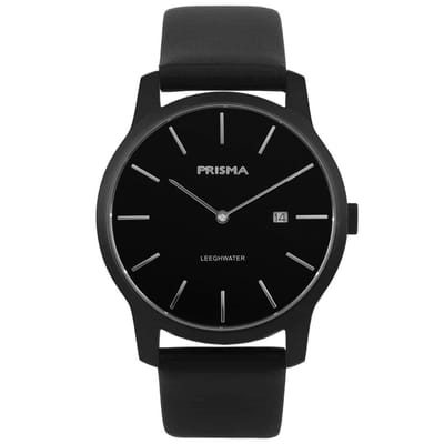 Prisma Horloge P.1821 Heren Leeghwater Edelstaal Zwart