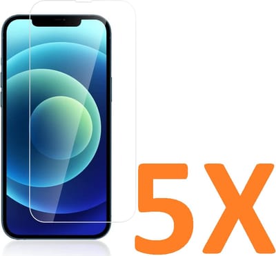 Screenprotector Glas - Tempered Glass Screen Protector - 5x Geschikt voor: Apple iPhone 14 & iPhone 16E