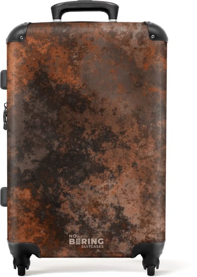 NoBoringSuitcases.com® - Koffer groot - Rolkoffer lichtgewicht - Ruwe roestige textuur met diepe bruintinten - Reiskoffer met 4 wielen - Valies grote trolley XL op wieltjes - Harde reistrolley met TSA slot - 20 kg bagage - Reizen