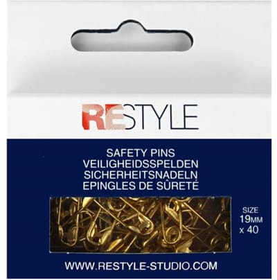 Veiligheidsspelden 19 mm goud, 40 stuks
