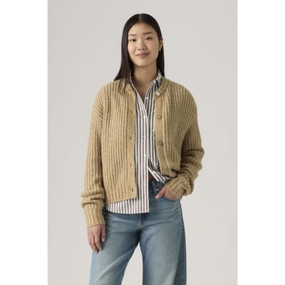 Levi's Luna Shell Button Cardigan Neutral Size: S | Knitted Sweaters Outlet | Dames | Beige