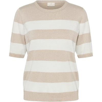Kaffe T-shirt Karegina Striped Pullover 10510652 Feather G/chalk Wide Stripe Dames Maat - M