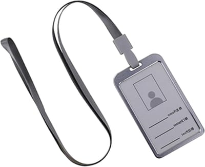 Naamkaarthouder Verticaal - Badgehouder ID Houder - Werk Identificatie - Lichtgewicht Aluminium - 98 x 58 mm - Zilver