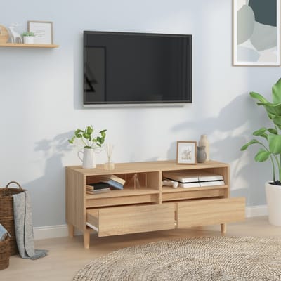 vidaXL - Tv-meubel - 100x34,5x44,5 - cm - bewerkt - hout - sonoma - eikenkleurig