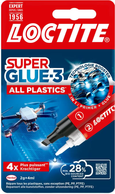 Loctite All Plastics 2g+4 ml | Superlijm - Plastic lijm Universeel | Plastic Lijm Voor Alle Kunststoffen | Speelgoed & Plasticlijm - Super Glue