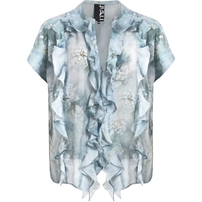 Vrouwelijke bloemetjes volantblouse Mat Fashion