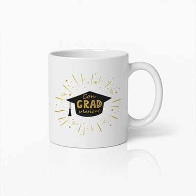 Koffiemok 330ml – "GefeliCITEerd met je diploma" Afstudeerhoed Design – Cadeau voor Geslaagden, Studenten, Succes Viering