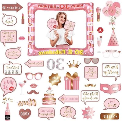30e Verjaardag Decoratie - Fotolijst en 40 Fotorekwisieten - Party