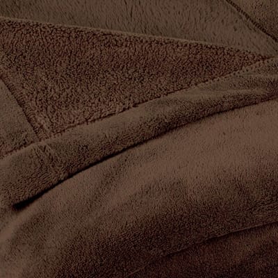 Famanu - Wollige Knuffeldeken 220 x 240 cm - Donkerbruin - Zachte Microvezel Fleece - OEKO-TEX®