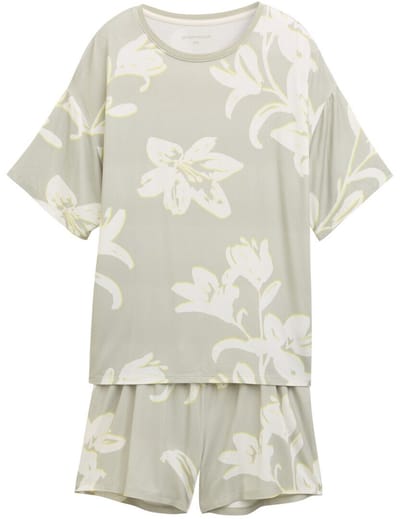 Tom Tailor - Pyjamaset met all-over print - Maat S/36 - grün-hell-Allover