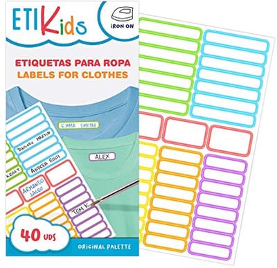 Kledingetiketten voor kinderen - 40 aanpasbare vinyllabels in verschillende kleuren