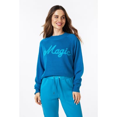 EsQualo Sweater “magic” Intarsia Petrol Größe: S | Pullover Outlet | Damen