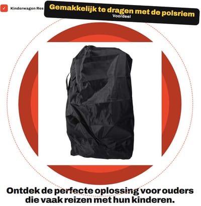 Dailygoods- Kinderwagen Reis Transport Draagtas - Nylon - Polsriem - Geïsoleerde Zak - Geschikt voor Fles - Warmtebehoud 3-4 Uur - Kinderwagen Tas