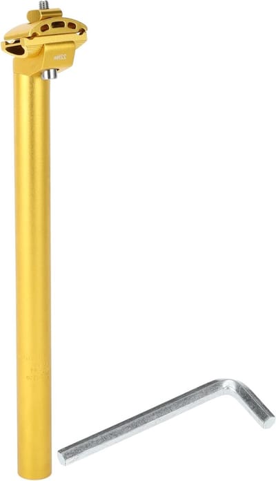 Verstelbare Fietszadelpen van Aluminiumlegering, 27,2 x 350 mm, Goudkleurig, Extra Lang en Lichtgewicht voor Comfortabel Fietsen