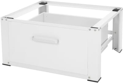 Aura® Wasmachine Verhoger - Wasmachine Verhoger met Lade - Wasmachine Sokkel Met Laadcapaciteit tot 150 KG - Wasmachine Kast - Wasmachine Ombouw – Wasmachineverhoger - Wit - ‎63cm x 54cm x 32cm
