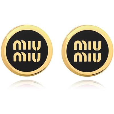 Miu Miu Logo Emaille Oorbellen 5jo912 2f6t F0002 5JO912 2F6T F0002 black