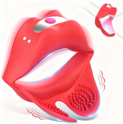 Cockring en scrotum vibrator - Vibrerend - Dubbele stimulatie - Balzak - Vertraagde ejaculatie - USB Oplaadbaar - Verstelbaar one size - Lipvormig