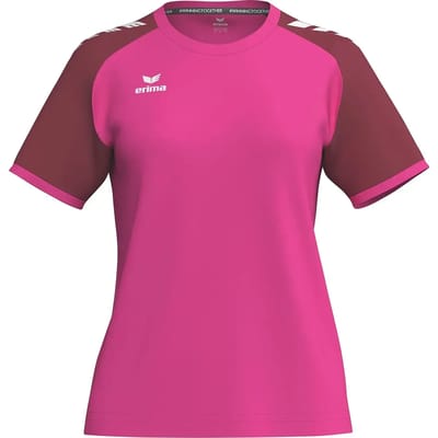 Erima Wings Shirt Korte Mouw Dames - Pink Glo / Bordeaux | Maat: 34