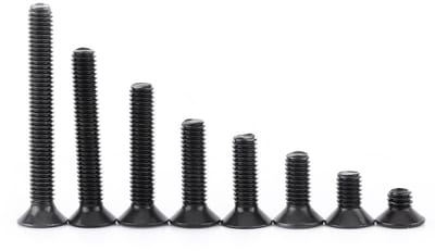 200 Stuks M3 Inbus Schroeven Verzonken Platkop Schroefset van 10.9 Legeringstaal 4-25mm met Opbergdoos voor Klussen en Montage