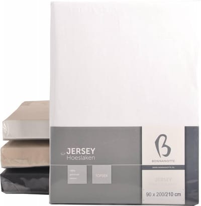 Bonnanotte Topdek Hoeslaken Jersey - Wit 140x200/210 cm