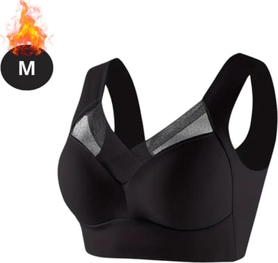 Bovista BH Zonder Beugel - Zonder Bandjes - Push-up Bh's - Comfort Beha - Comfortabel - Sterk - Yoga - Zwart - Maat M