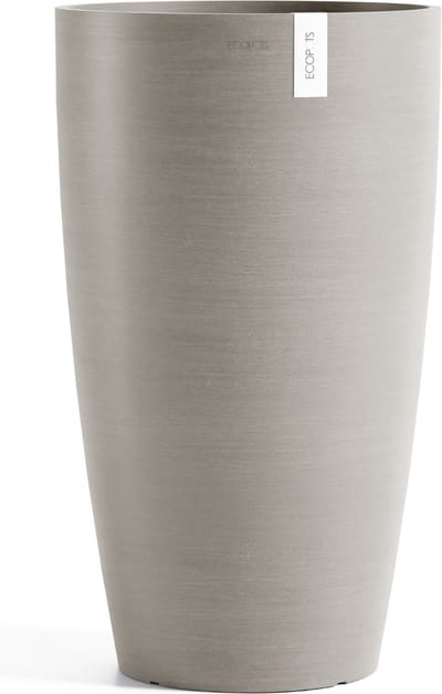 Ecopots Stockholm High 60 - Taupe - Ø35 x H60 cm - Ronde taupe bloempot