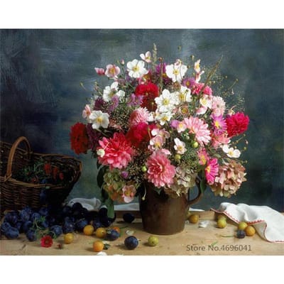 5D DIY diamant schilderij bloemen mozaïek diamant borduurwerk rozentuin decoratie 20X30CM gray