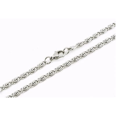 Aramat Jewels | Halskettingen | RVS Griekse Ketting Zilverkleur - Greek Pattern Unisex | 2.8mm / 60cm |60cm | | Staal | Volwassenen | Verkleurd niet