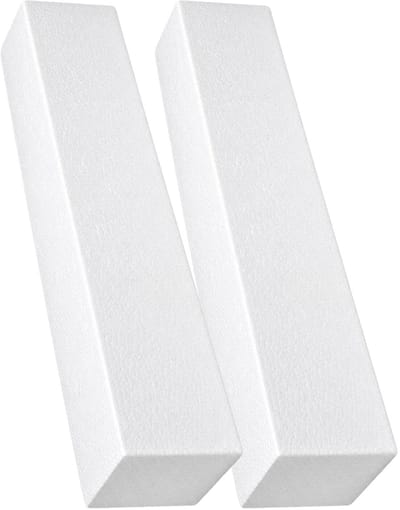 Piepschuim vormen - baksteen - 2x - 50 x 10 x 10 cm - styropor hobby / DIY vorm - basis knutselfiguren