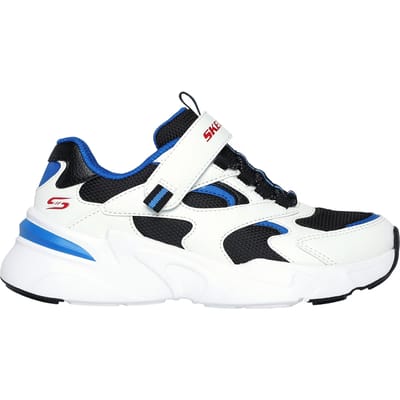 Skechers Bobsbamina Mesh-sportschoenen voor kinderen (Wit/zwart/blauw)