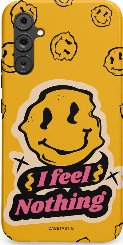 Casetastic hoesje geschikt voor Samsung Galaxy A34 (2023) 5G - Dubbellaagse bescherming - Alles is niks - Fashion Case - Okergeel Zwart Zand