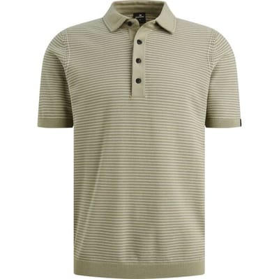 Polo Shirt Korte Mouw Vanguard Knitted Poloshirt Streep Groen