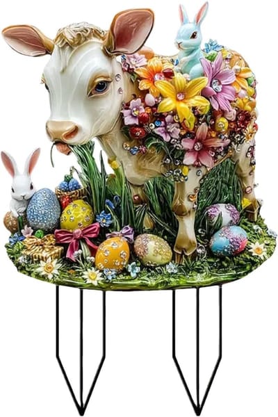 Paashaas Tuinsteker - Paasdecoratie Buiten - Tuin Aankleden - Weerbestendig Acryl - 30cm Hoog - H