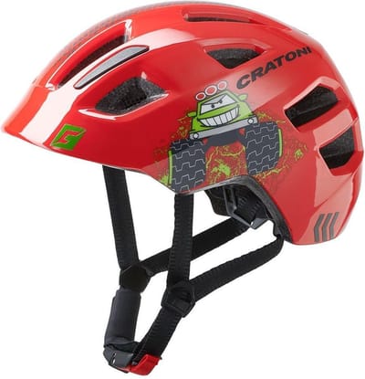 Cratoni Maxster kinderhelm met extra bescherming slapen en achterhoofd- Truck rood XS/S (46-51cm)