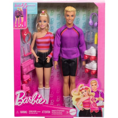 Barbie 65 jaar Fashionistas - Barbie en Ken pop - Geïnspireerd klassieke rolschaatserslook 1980