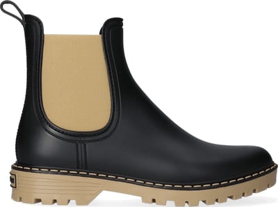 Toni Pons Cavour Dames Regenboots Beige | Zwart | Rubber | Maat 36 | CAVOURbeige