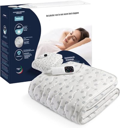 AHD® Elektrische onderdeken - Onderdeken - Elektrische onderdeken 1 persoons - Wit - ‎150cm x 80cm x 1cm