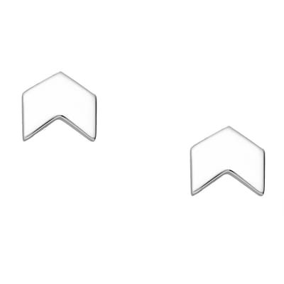 EAR IT UP - Oorbellen - Pijl - Chevron - Push back oorknopjes - 925 sterling zilver - 7 x 4 mm - 1 paar