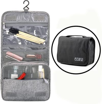 Ophangbare Toilettas met Haak - Dames & Heren - Travel bag Organizer - Waterdichte Reis tas - Mannen & Vrouwen - Zwart