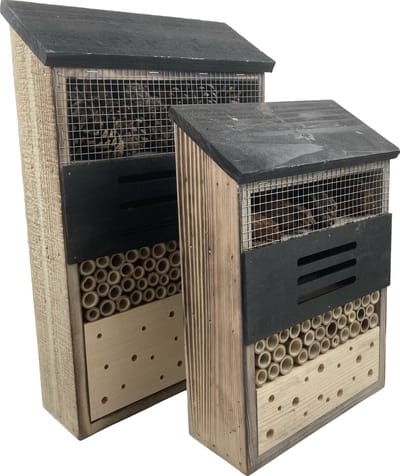 GARDEN SPIRIT Set 2 Insectenhotels - 8 x 26 x 29 cm Bijenhotel gevlamd