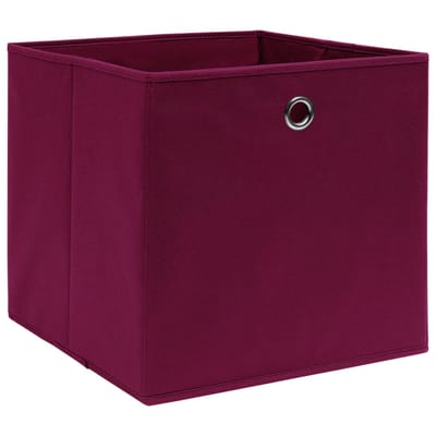 vidaXL - Opbergboxen - 4 - st - 28x28x28 - cm - nonwoven - stof - donkerrood