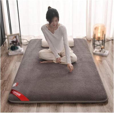 Japanse Futon Matras - Vouwmatras Vloer - Comfortabel Slapen - Drielaags Ontwerp - 90x200 cm - Grijs