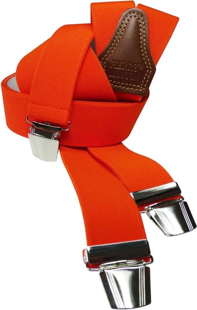 Pierre Mouton Sterke Bretel - Bretels - Volwassenen - Heren - Oranje - 120cm - 3 brede clips - M - L