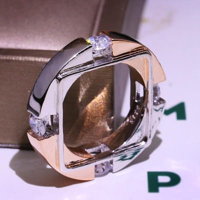 Mode Zirkonia Sieraden Bruiloft Verlovingsringen voor Mannen Vintage Punk Sieraden 6 gray