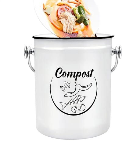 Keuken Compostbak - Voedselafval Bak - Afval Verzamelen - Geurbestendig Deksel - 5 Liter Inhoud - Meerkleurig
