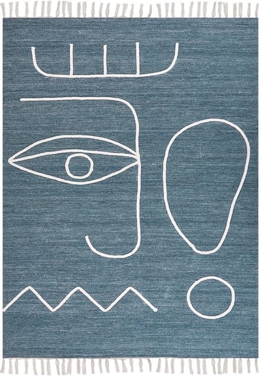 YAVU - Vloerkleed - Blauw - 140 x 200 cm - Polyester