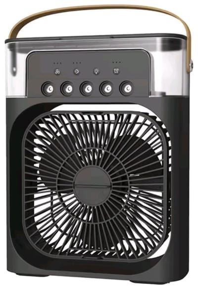 Retro LED Mist Ventilator – Nevel & Aroma – 3 Snelheden – Zwart