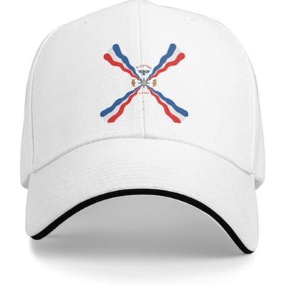 Assyrisch Symbool Sandwich Hoed Volwassene ,Buiten Assyrische Vlag Assyrië Pet Papa Hoed Verstelbare Snapback Petten Baseballpet Zomer One Size white