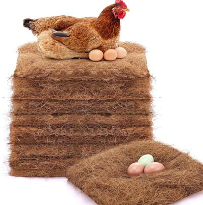 6 stuks - Natuurlijke kippennestmat - Legnestmat - Kippenhokmat - Kippennestmat - Past op de meeste kippennesten