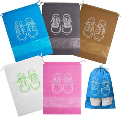 10 Stuks Reistas voor Schoenen, Trekkoord Schoenenzakken, Opbergtassen voor Schoenen, Stofbescherming, Organisator voor Koffer, Ideaal voor Reizen, 32 x 44 cm